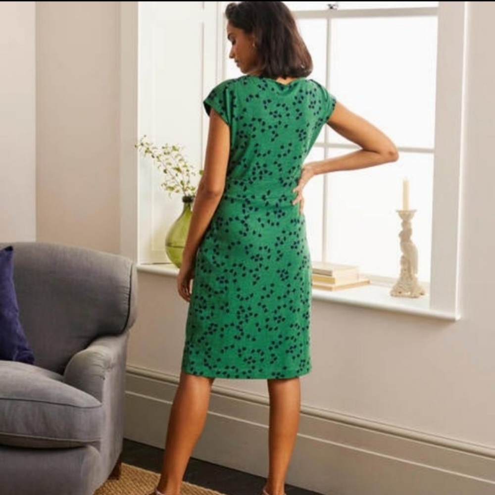 *SOLD* Boden Green & Midnight Blue Florrie Jersey Sheath dress with Pockets 8R - Picture 4 of 16